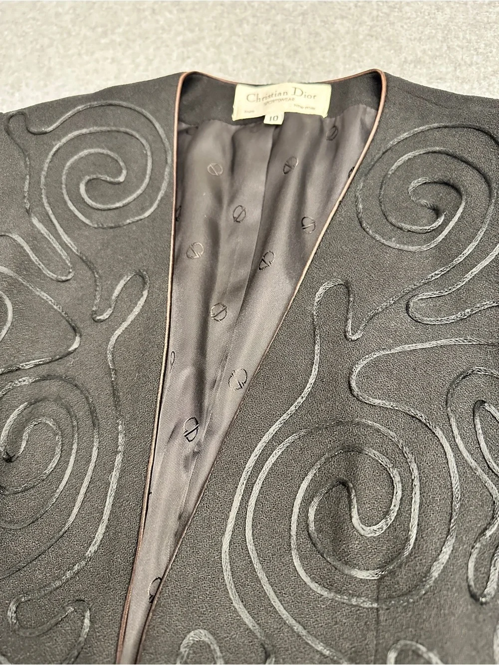 Vintage Christian Dior Evening Wool Jacket/Collarless Blazer